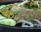 A picture of step 7 of Seekh kabab Biryani.
