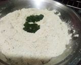 A picture of step 1 of Palak aloo ke parathe.