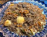 A picture of step 4 of Uzbekistan Buckwheat Beef Plov.