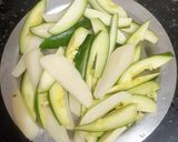 A picture of step 1 of Pointed gourd -- potato vegetable (parval -- batata subji).