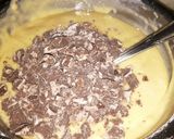 A picture of step 2 of Choc chip crumpets.