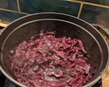 A picture of step 4 of Red cabbage with port, prunes, & orange.