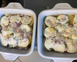 Une image de l'étape 7 de Gratin de pommes de terre à l ail,oignon basilic et mozzarella di buffala au bouillon de gambas.