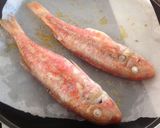 A picture of step 3 of Riccioli with Red Mullet and Trapanese Pesto.