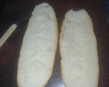 Foto del paso 4 de la receta: Bocadillo de tortilla de papas cocidas, bacalao y pimiento