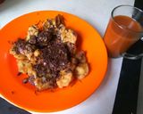 Foto langkah ke 3 dari resep Hot Thai tea +pisgor topping coklat.