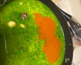 A picture of step 4 of Spinach lemon  Pulao with Rasam and chutney (Jain).
