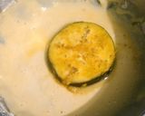 A picture of step 3 of Baingan Bhaja (Bengali Eggplant Fritters).