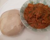Pounded yam da miyar gyada (peanut soup)matakin girki1 hoto