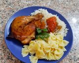 Une image de l'étape 24 de Poulet rôti aux légumes accompagné de riz basmati au beurre et de farfalles au beurre 🍴.