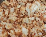 A picture of step 1 of Gobhi Gosht cauliflower meat.