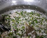 A picture of step 4 of Lehsuni Pulao.