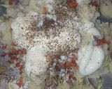 A picture of step 2 of Mayo vegies mini sandwich.