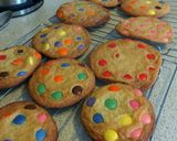 A picture of step 5 of Smarties Cookies 🍪 (aka M&M cookies).