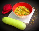 A picture of step 4 of Dudhi chana dal sabji.
