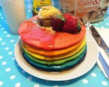 Foto langkah ke 5 dari resep Rainbow Pancakes dengan Madu dan Ice Cream.