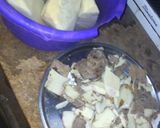 A picture of step 2 of Yam balls and egg into egg.