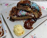 Foto del paso 8 de la receta Tarta de galletas, con chocolate y crema de yema y vainilla