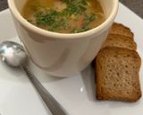 A picture of step 4 of Ham, Chicken, Potato, and Angel Hair Soup.
