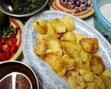 A picture of step 1 of Potato chips Chaat.