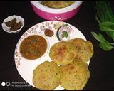 A picture of step 7 of Aloo palak ki puri With chana masala jhor.