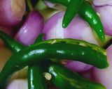A picture of step 1 of Raw papaya shallots,an easy curry for rice.