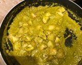 A picture of step 8 of Coconut rice with Dhaniya Aloo.