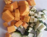 Foto del paso 6 de la receta: Berenjenas rellenas de zapallo, calabacín y queso... 🤔🤨🙄🍆🎃🥒🌶🧀🍆