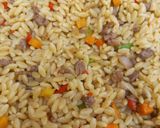 A picture of step 4 of Orzo/ Rice Pasta Stir fry.