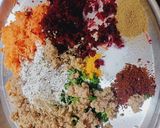A picture of step 2 of Beetroot Soya cheese cutlets.
