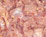 A picture of step 1 of Mutton kaleji.