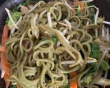 A picture of step 7 of Pea noodle Stir fried with crispy mustard and turmeric tofu.