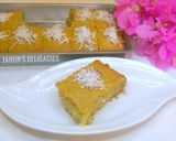 A picture of step 5 of Basbousa Semovita/Semolina Cake.