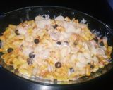 A picture of step 7 of Mexican cheese pasta.