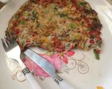 A picture of step 3 of Spanish omelette# theme challenge.