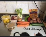 Une image de l'étape 1 de Tajine de bœuf aux légumes pommes de terre abricots secs et citron confit.