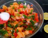 A picture of step 3 of Muskmelon Salsa.