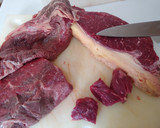 Foto del paso 1 de la receta: Entrecot amb salsa verduras i bacon amb uberguines