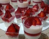 Une image de l'étape 2 de Verrines Flan à la fraise.