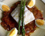 Foto del paso 4 de la receta: Bacalao hervido en blanco sobre lecho de pisto con trigueros