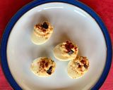 A picture of step 5 of Devilled eggs with Nori.