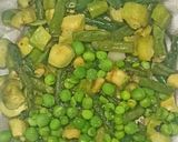 A picture of step 5 of Veg kolhapuri.