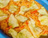 A picture of step 6 of Baked Cod with Salsa and Rice.