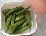 A picture of step 1 of Kurkuri Bhindi.