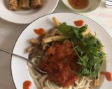 Hình bước làm 6 của món Mì udon trộn nấm