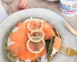 Une image de l'étape 3 de Pancakes salés aux épinards, fromage frais et saumon fumé.
