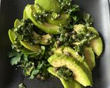 A picture of step 3 of Avocado Salad with Capers and Herbs.