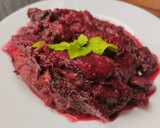Foto del paso 7 de la receta: Berenjena🍆en salsa ahumada con champiñones🍄y remolacha🍄