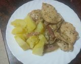 Foto del paso 7 de la receta Fricasse de pechuga de pollo con champiñones y papas cocidas