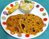 A picture of step 4 of Dashmi -- Milk Based Flatbread With Sweet Elaichi Kela & Sev Raita.